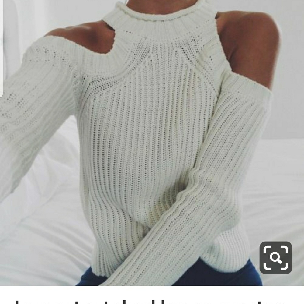 cut off shoulder sweater